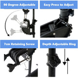 Solar Marine Inflatable Boat + 40LBS/ 66LBS/ 86LBS Electric Trolling Motor + Motor Mount 3in1 Set