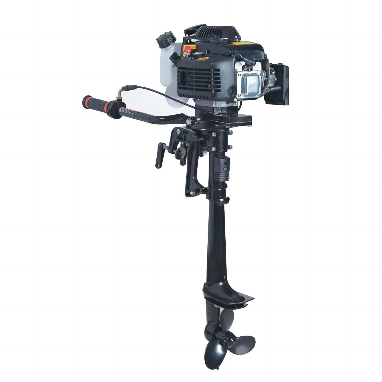 HANGKAI Outboard Motor 4 HP 4 Stroke 55CC Outboard Motor Fishing Boat Engine Air Cooling CDI System Durable Cast Aluminum Construction for Superior Corrosion Protection
