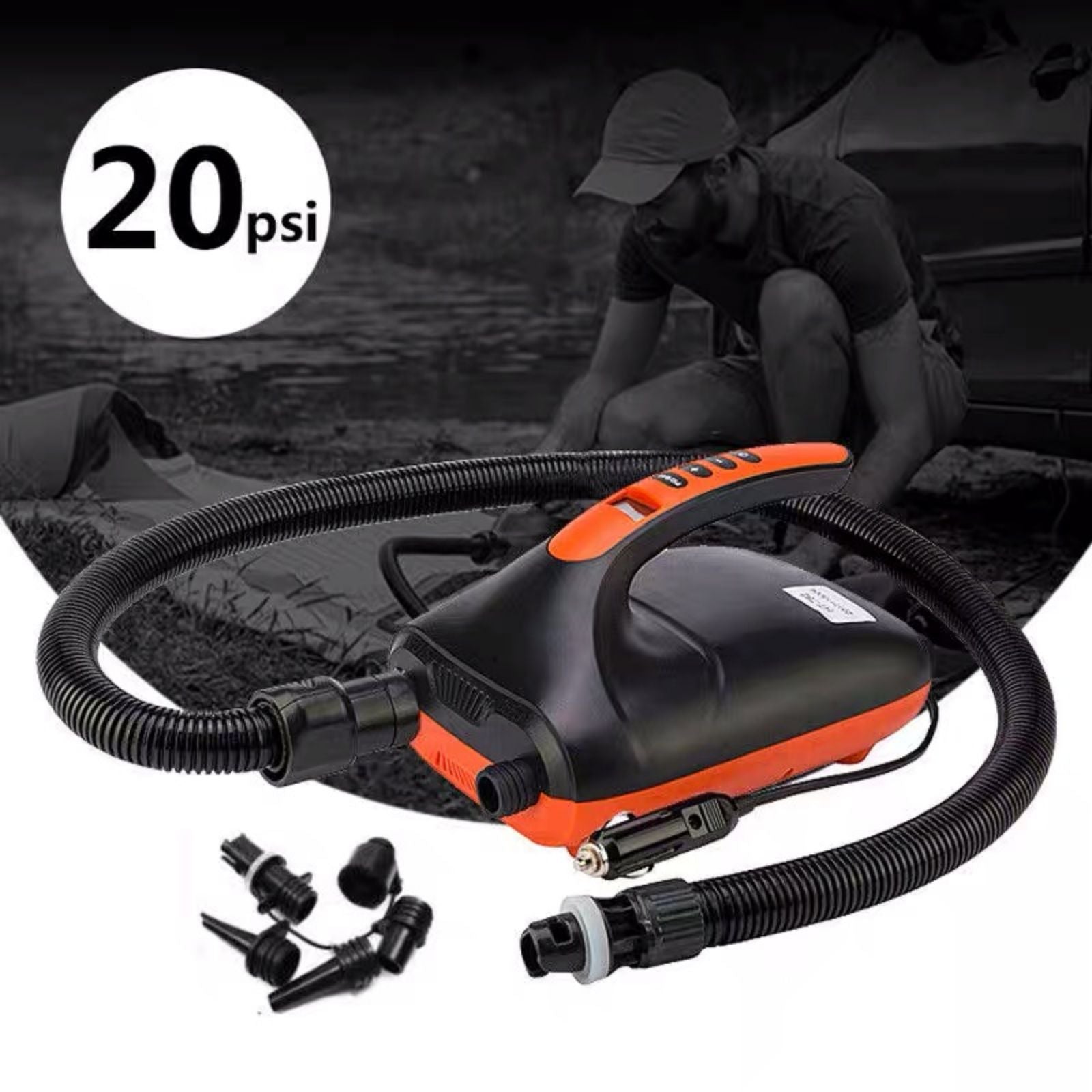 20PSI High Pressure SUP Electric Air Pump Dual Stage Inflation & Deflation Function Paddle Board Pump for Inflatable SUP Boards, Boats, Kayaks