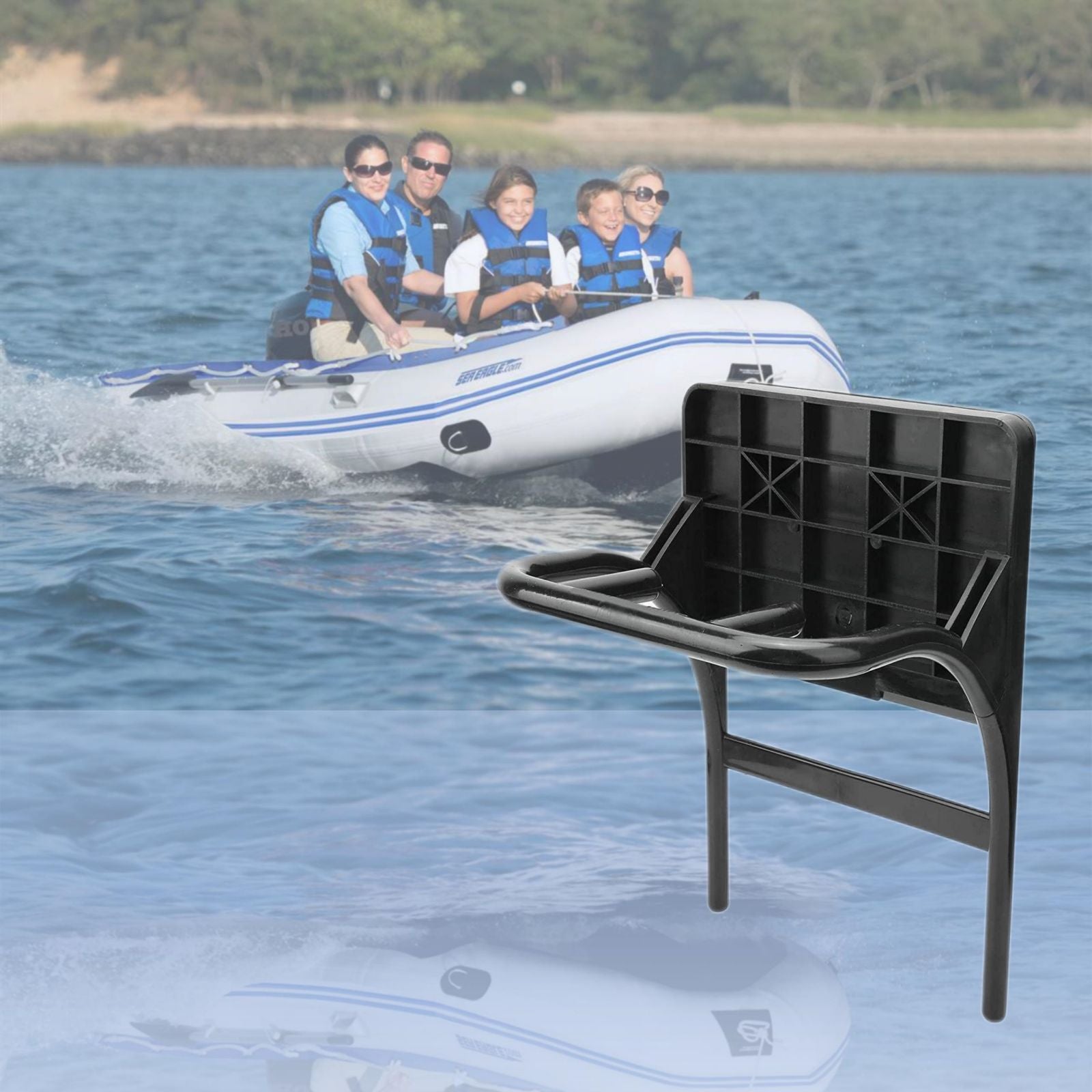 Solar Marine Inflatable Boat + 40LBS/ 66LBS/ 86LBS Electric Trolling Motor + Motor Mount 3in1 Set