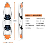 2 Person Crystal Clear Kayak Transparent Canoe