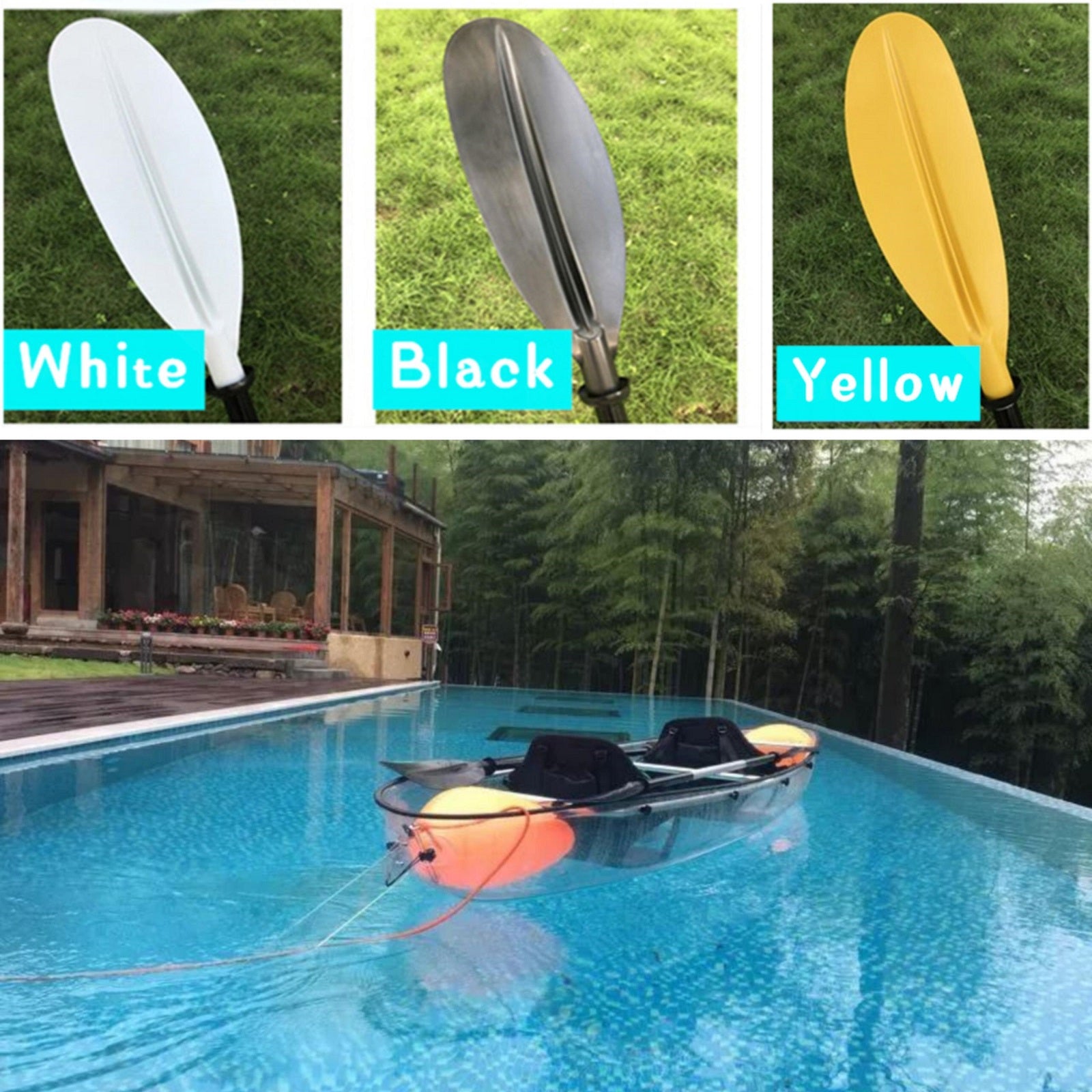 1/2 Person Crystal Clear Kayak Transparent Canoe