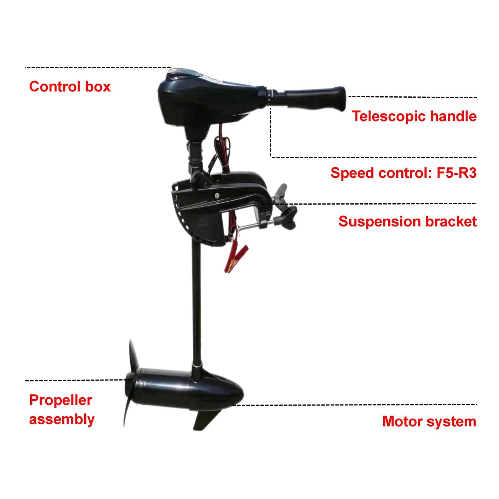 Inflatable Boat Motor Engine Electric Trolling Motor 40LBS/66LBS/86LBS
