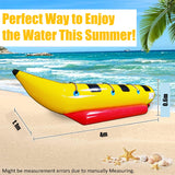 Inflatable Boat Tube 3-Person Towable Tube for Boating Inflatable Ride-on Banana Float for Water and Snow Sports