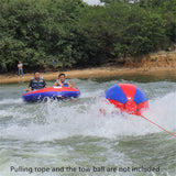 2-Rider Inflatable Towable Booster Tube with Front Tow Point Water Boating Float Tow Raft