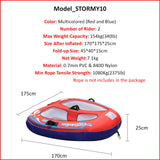2-Rider Inflatable Towable Booster Tube with Front Tow Point Water Boating Float Tow Raft