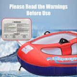 2-Rider Inflatable Towable Booster Tube with Front Tow Point Water Boating Float Tow Raft