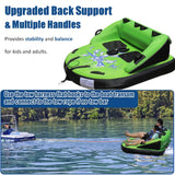 2-Rider Inflatable Towable Booster Tube with Front Tow Point Water Boating Float Tow Raft