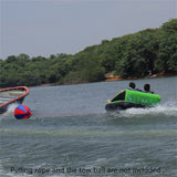 2-Rider Inflatable Towable Booster Tube with Front Tow Point Water Boating Float Tow Raft