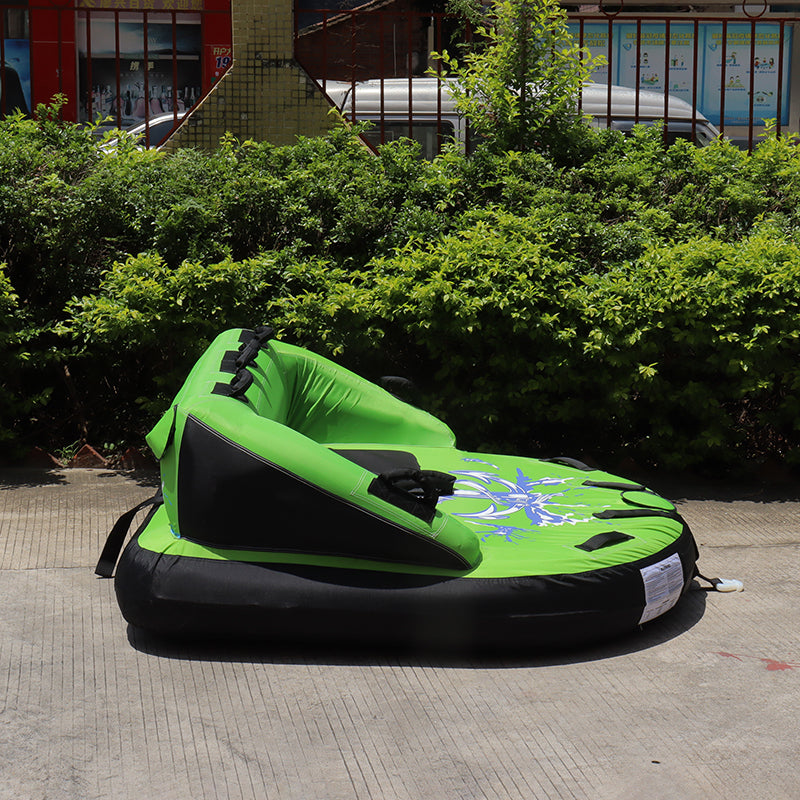 2-Rider Inflatable Towable Booster Tube with Front Tow Point Water Boating Float Tow Raft