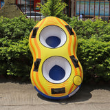 2-Rider Inflatable Towable Booster Tube with Front Tow Point Water Boating Float Tow Raft