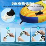 2-Rider Inflatable Towable Booster Tube with Front Tow Point Water Boating Float Tow Raft