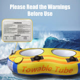2-Rider Inflatable Towable Booster Tube with Front Tow Point Water Boating Float Tow Raft
