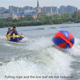 2-Rider Inflatable Towable Booster Tube with Front Tow Point Water Boating Float Tow Raft