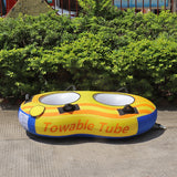 2-Rider Inflatable Towable Booster Tube with Front Tow Point Water Boating Float Tow Raft