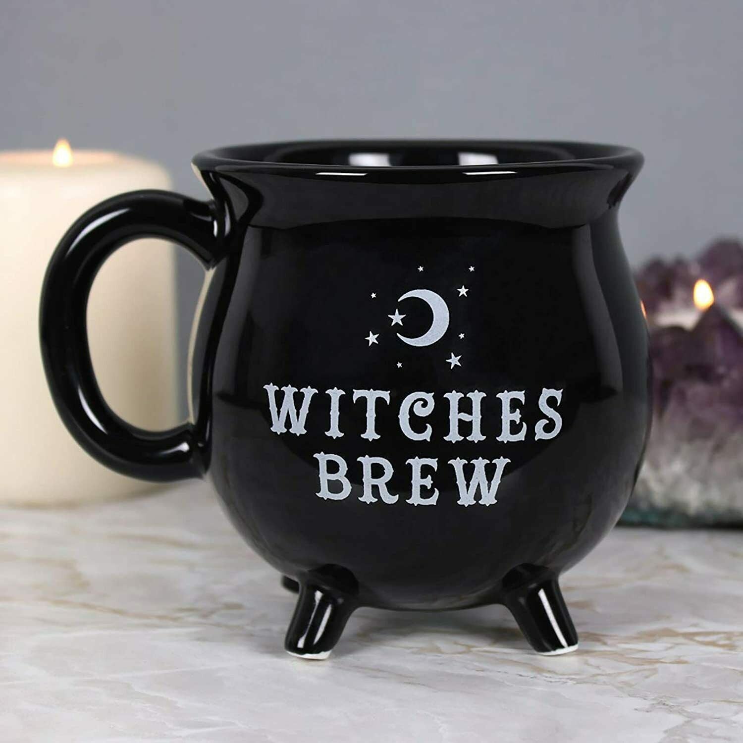 Halloween Coffee Mug Witches Brew Black Cauldron Coffee Mug Cup With Moon & Stars