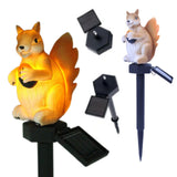 Solar Garden Light Simulation Animal Resin Lamp Outdoor Waterproof Landscape Decorative Solar Lawn Light Ground Insert Lamp Squirrel 3 Pack