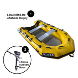 2.3m/3.0m/3.6m Inflatable Dinghy + 4 Stroke Outboard Motor 2in1 Set
