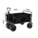 1PC Foldable Shopping Cart, Heavy Duty Collapsible Wagon with All-Terrain 10cm Wheels, Load 150kg, Portable 160 Liter Large Capacity Beach Wagon, Camping, Garden, Beach Day, Picnics, Shopping, Outdoor Grocery Cart with Adjustable Handle