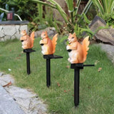 Solar Garden Light Simulation Animal Resin Lamp Outdoor Waterproof Landscape Decorative Solar Lawn Light Ground Insert Lamp Squirrel 3 Pack