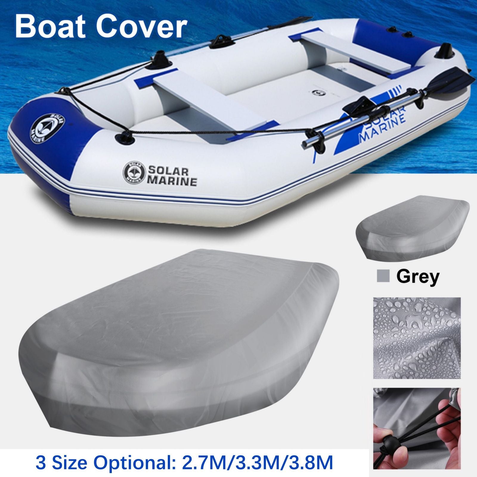 210D Inflatable Boat Cover UV Resistant Inflatable Dinghy Boat Cover Waterproof UV Sun Dust Protective Case Kayak Oxford Cloth Cover