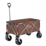 Heavy Duty Folding Cart, Large Capacity Collapsible Wagon with Double Brakes Utility Cart with All Terrain Wheels for Camping, Garden, Beach Day, Picnics, Shopping, Outdoor Use