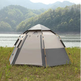 Waterproof Instant Camping Tent 4/5/6 Person Easy Quick Setup Dome Hexagonal Family Tents for Camping, Double Layer Flysheet Can be Used as Beach Shelter