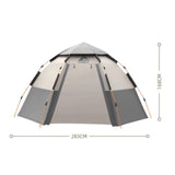 Waterproof Instant Camping Tent 4/5/6 Person Easy Quick Setup Dome Hexagonal Family Tents for Camping, Double Layer Flysheet Can be Used as Beach Shelter