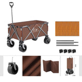 Heavy Duty Folding Cart, Large Capacity Collapsible Wagon with Double Brakes Utility Cart with All Terrain Wheels for Camping, Garden, Beach Day, Picnics, Shopping, Outdoor Use