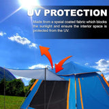 Instant Pop Up Tent for Hiking 2/3/4 Person Camping Tents, Waterproof Windproof Family Tent with Top Rainfly, Easy Set Up, Portable with Carry Bag, with UV Protection