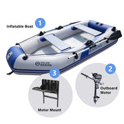 Solar Marine 2.3M/3.0M/3.6M Inflatable Boat + 4 Stroke Outboard Motor + Motor Mount 3in1 Set