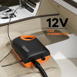 Car Power Wired Digital 12V DC Electric Sup Air Pump Inflator 20PSI Adjustable High Pressure Portable Paddle Board Pump, Inflation Deflation 2 in 1 Paddle board Pump Air Inflator for Paddle Board, Kayaks, Inflatable Tent, Boats, Pool