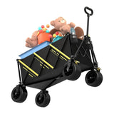 Foldable Wagons Cart, Collapsible Wagon Foldable Wagon, Heavy Duty Garden Cart, Portable Cart with Large All-Terrain for Camping, Garden, Beach, Picnics, Shopping, Outdoor Use