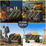 Foldable Wagons Cart, Collapsible Wagon Foldable Wagon, Heavy Duty Garden Cart, Portable Cart with Large All-Terrain for Camping, Garden, Beach, Picnics, Shopping, Outdoor Use
