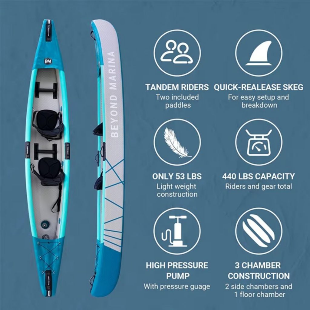 Drop Stitch Inflatable Kayak In Seat For 2 Person Fishing Kayak For Ad ...