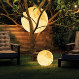 Outdoor Solar Powered LED Moon Lights Waterproof Landscape Lighting Globe Light Pathway Yard Patio Garden Lawn Ornament Sphere Lights Party Decor 1 Pack