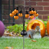 2 Pcs Solar Halloween Garden Lawn Lights Festival Theme Light Up Funny Pumpkin Landscape Lights Waterproof Decorative Outdoor Holiday Party Supplies 3D Pathway Lights for Garden, Lawn, Yard, Patio, Potted Plant