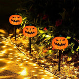 2 Pack Pumpkin Lights, Garden Lights, 5 in 1 Halloween Solar Lights Halloween Decoration, Waterproof Decorative Outdoor Holiday Party Supplies 3D Pathway Lights for Garden, Lawn, Yard, Patio, Potted Plant