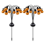 2 Pcs Solar Halloween Garden Lawn Lights Festival Theme Light Up Funny Pumpkin Landscape Lights Waterproof Decorative Outdoor Holiday Party Supplies 3D Pathway Lights for Garden, Lawn, Yard, Patio, Potted Plant