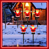 2 Sets Christmas Decorations Outside, 5 in 1 Christmas Santa Claus String Lights with Stainless Steel Stakes, Battery Operated Pathway Lights with IP65 Waterproof Lights for Patio Yard Porch