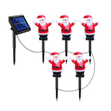 2 Sets Christmas Decorations Outside, 5 in 1 Christmas Santa Claus String Lights with Stainless Steel Stakes, Battery Operated Pathway Lights with IP65 Waterproof Lights for Patio Yard Porch