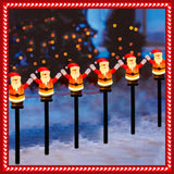 2 Sets Christmas Decorations Outside, 5 in 1 Christmas Santa Claus String Lights with Stainless Steel Stakes, Battery Operated Pathway Lights with IP65 Waterproof Lights for Patio Yard Porch