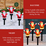 2 Sets Christmas Decorations Outside, 5 in 1 Christmas Santa Claus String Lights with Stainless Steel Stakes, Battery Operated Pathway Lights with IP65 Waterproof Lights for Patio Yard Porch