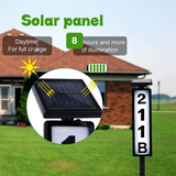 Solar House Number Light House Address Digital Illuminated Ground Plug Sign Automatically Waterproof House Light White and Warm Light