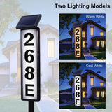 Solar House Number Light House Address Digital Illuminated Ground Plug Sign Automatically Waterproof House Light White and Warm Light