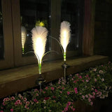 Solar Garden Lights Outdoor Solar Reed Lights Sway by Wind Simulation Waterproof LED Lights for Outside, Decoration Stake Lights for Pathway Patio Yard 4 Pack