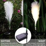 Solar Garden Lights Outdoor Solar Reed Lights Sway by Wind Simulation Waterproof LED Lights for Outside, Decoration Stake Lights for Pathway Patio Yard 4 Pack