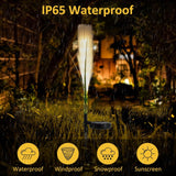 Solar Garden Lights Outdoor Solar Reed Lights Sway by Wind Simulation Waterproof LED Lights for Outside, Decoration Stake Lights for Pathway Patio Yard 4 Pack