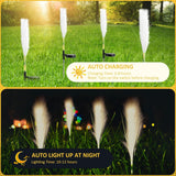 Solar Garden Lights Outdoor Solar Reed Lights Sway by Wind Simulation Waterproof LED Lights for Outside, Decoration Stake Lights for Pathway Patio Yard 4 Pack