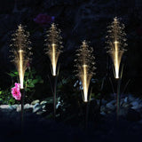 Solar Garden Lights Outdoor Solar Reed Lights Fiber Optic Waterproof LED Lights for Outside, Decoration Stake Lights for Pathway Patio Yard 4 Pack